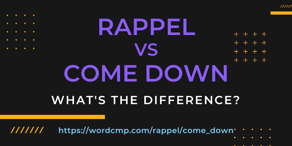 Difference between rappel and come down