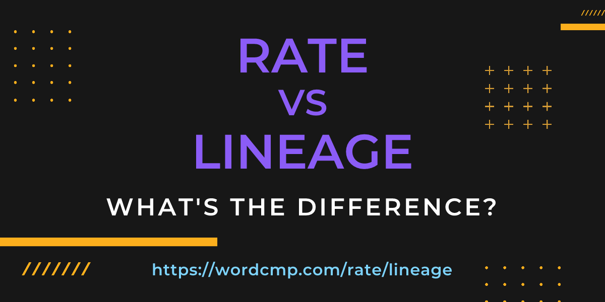 Difference between rate and lineage