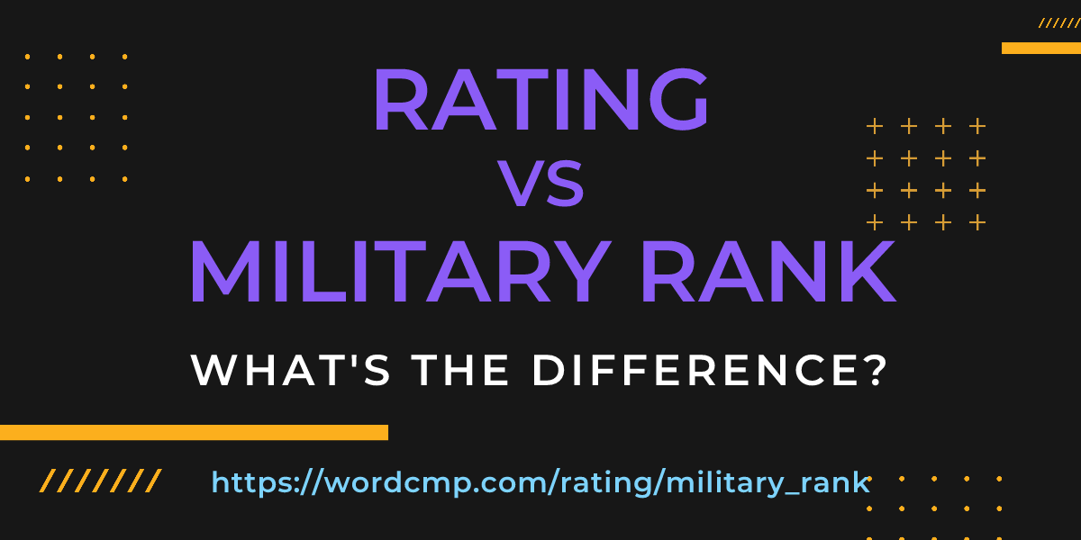 Difference between rating and military rank