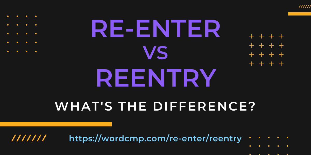 Difference between re-enter and reentry
