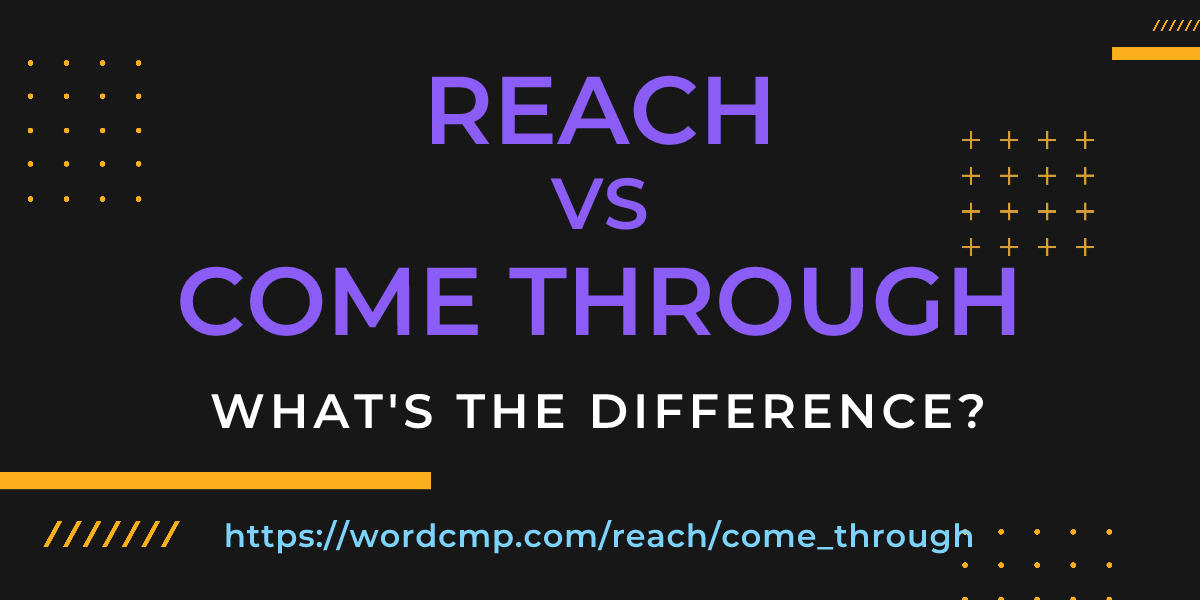 Difference between reach and come through