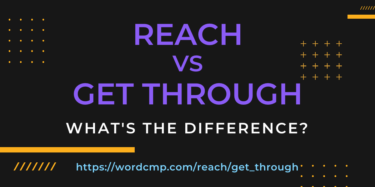 Difference between reach and get through