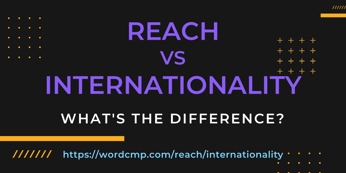 Difference between reach and internationality