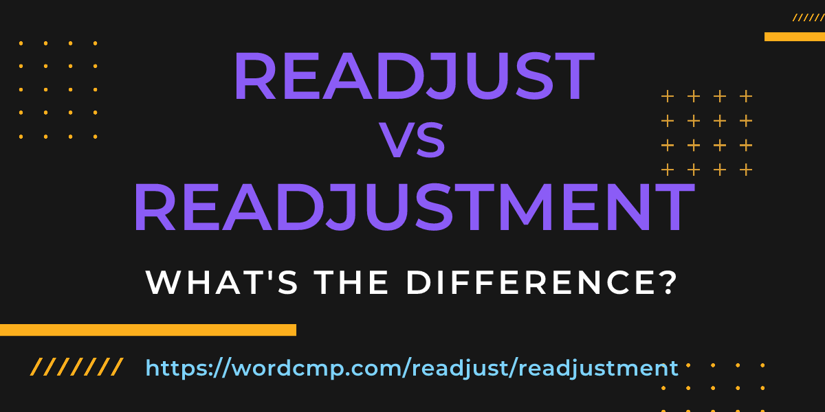 Difference between readjust and readjustment