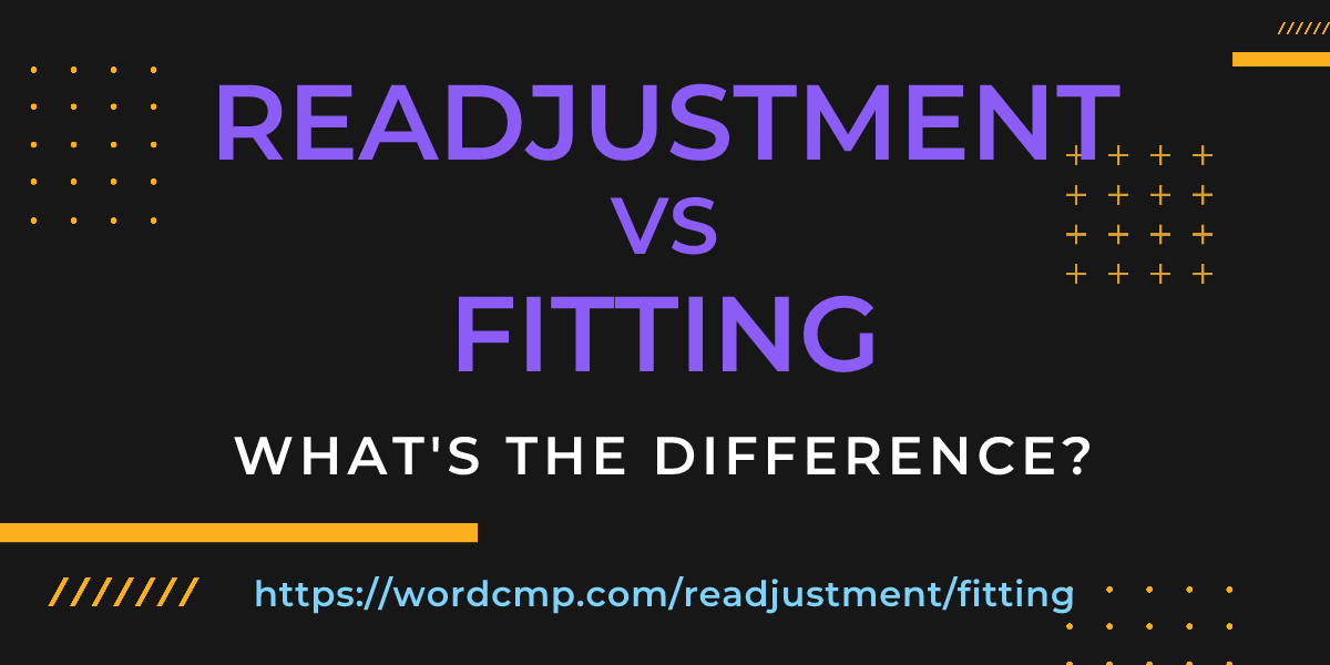 Difference between readjustment and fitting