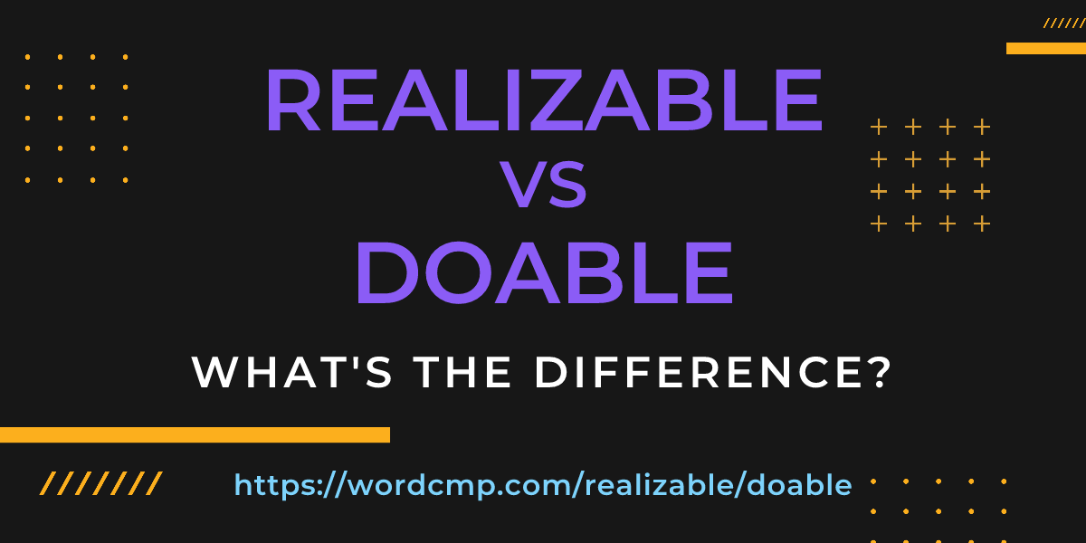 Difference between realizable and doable