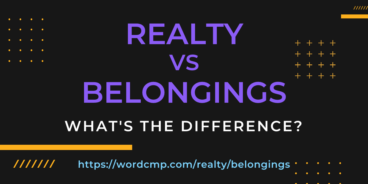 Difference between realty and belongings