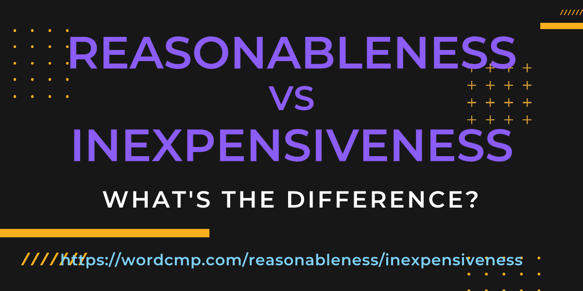 Difference between reasonableness and inexpensiveness
