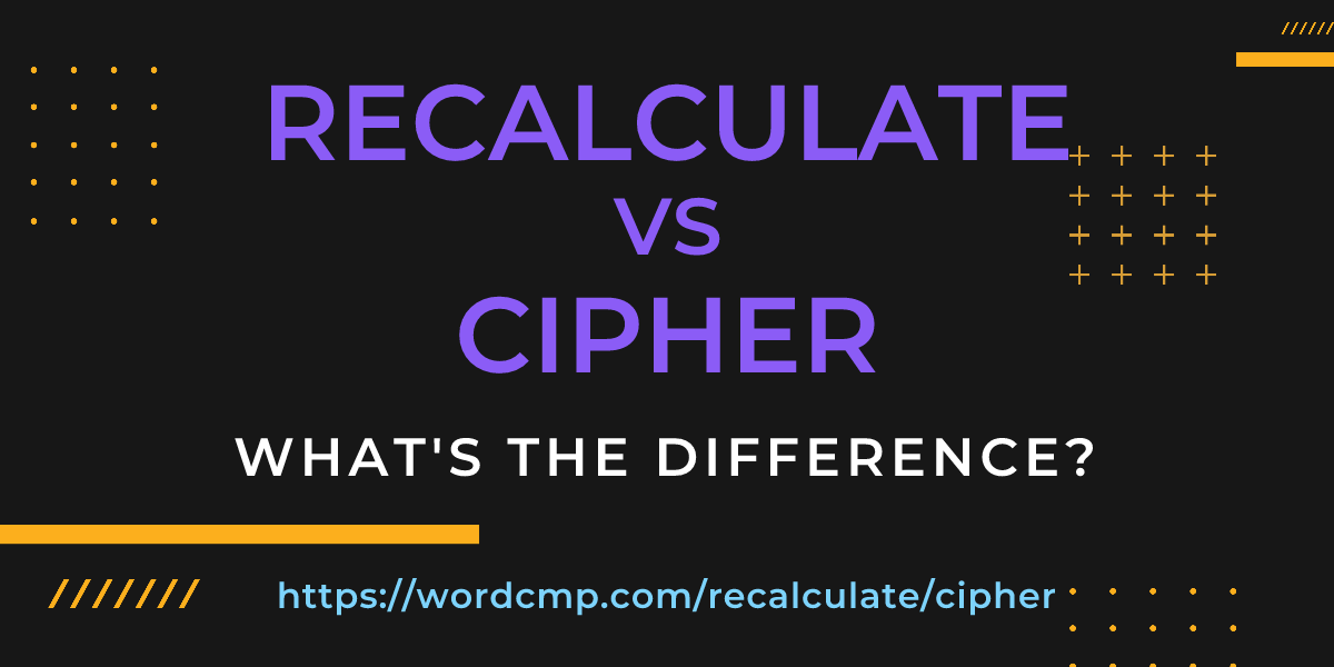 Difference between recalculate and cipher