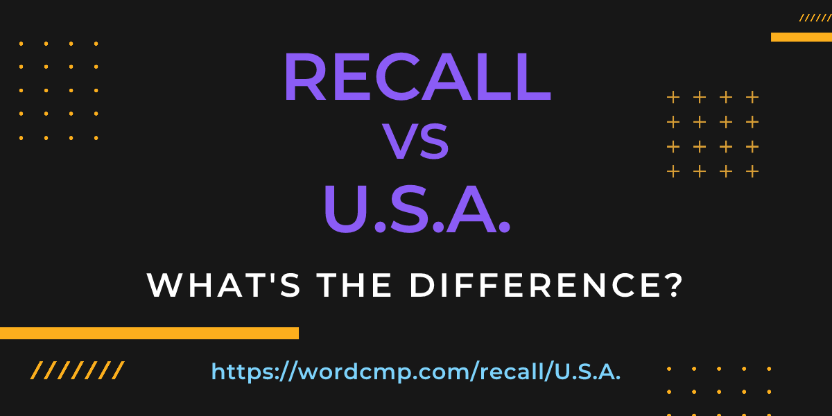 Difference between recall and U.S.A.