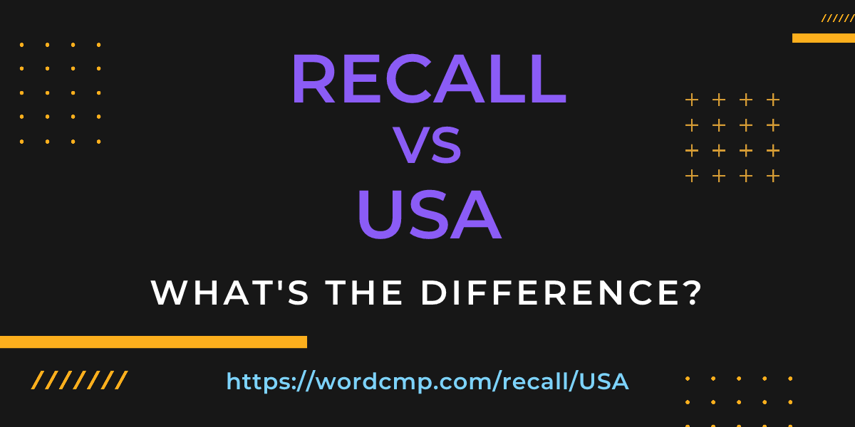 Difference between recall and USA