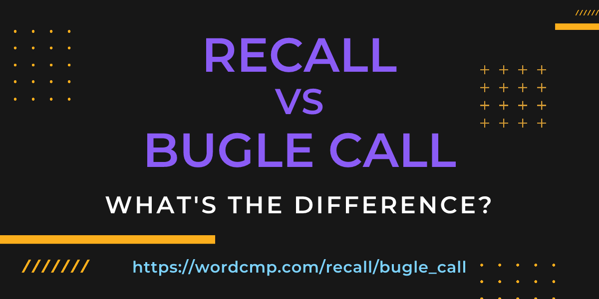Difference between recall and bugle call