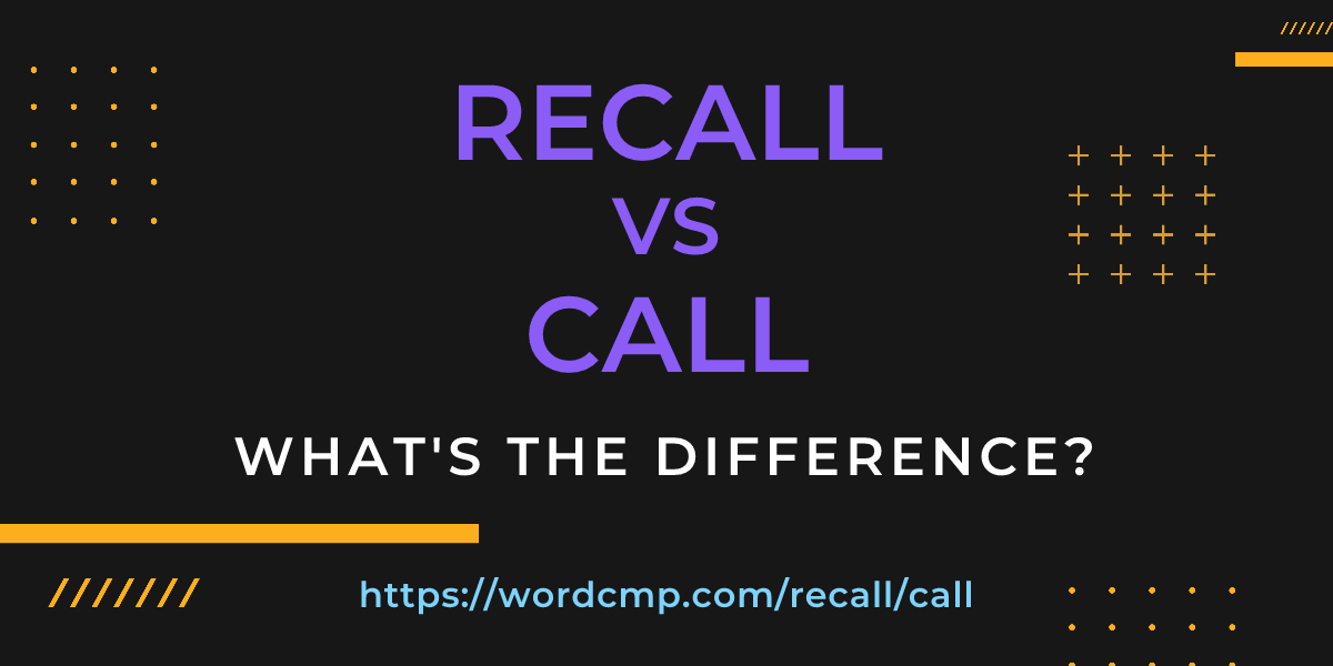 Difference between recall and call
