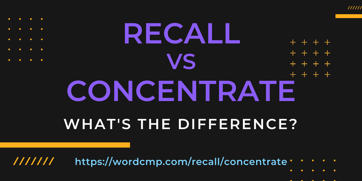 Difference between recall and concentrate