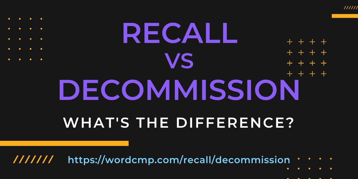 Difference between recall and decommission