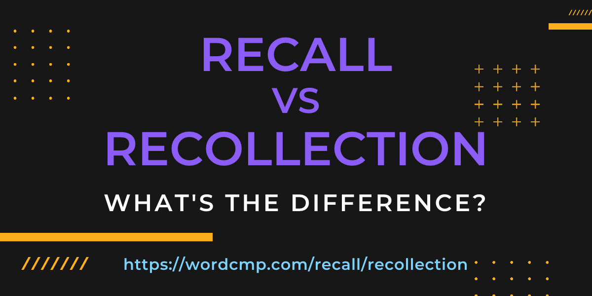 Difference between recall and recollection