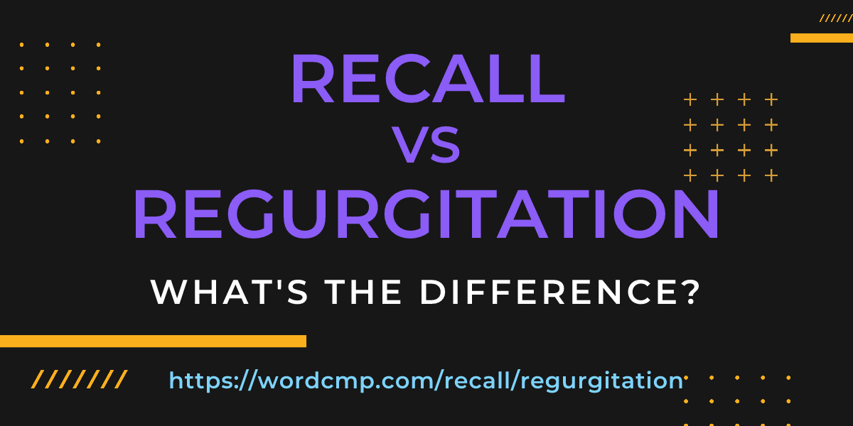 Difference between recall and regurgitation