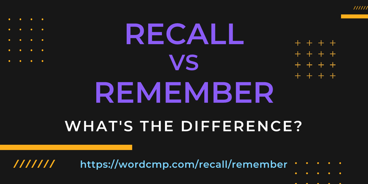 Difference between recall and remember