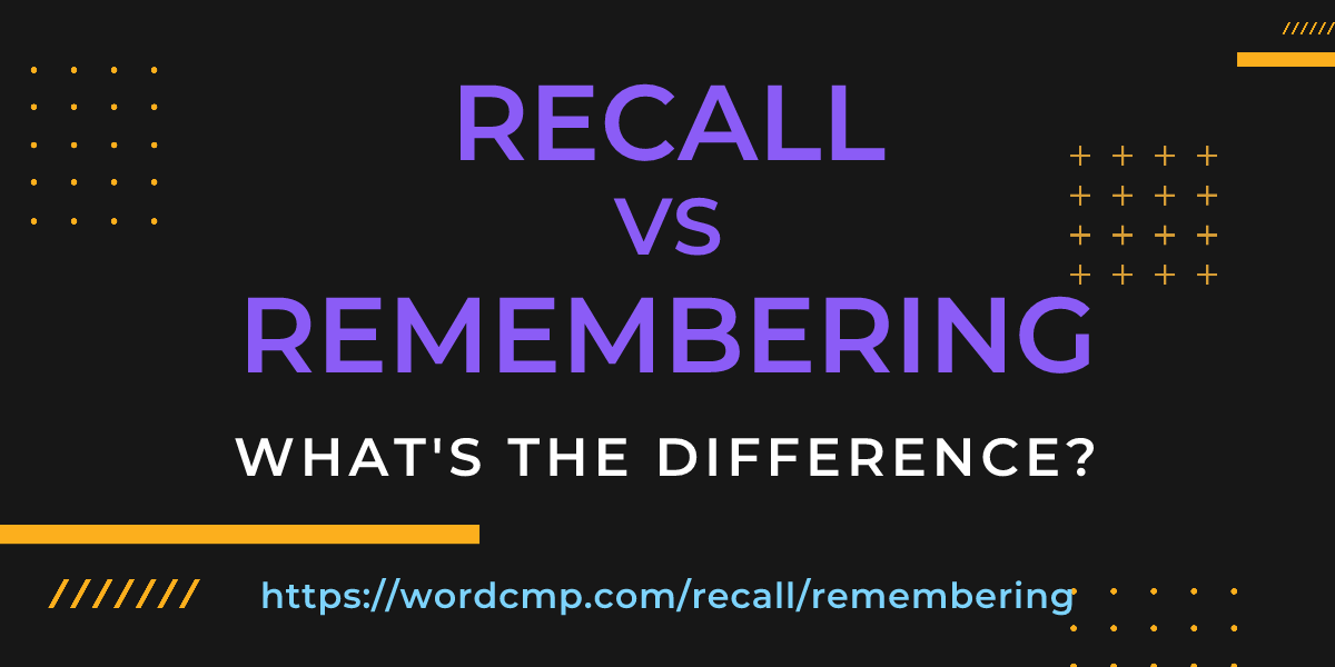 Difference between recall and remembering