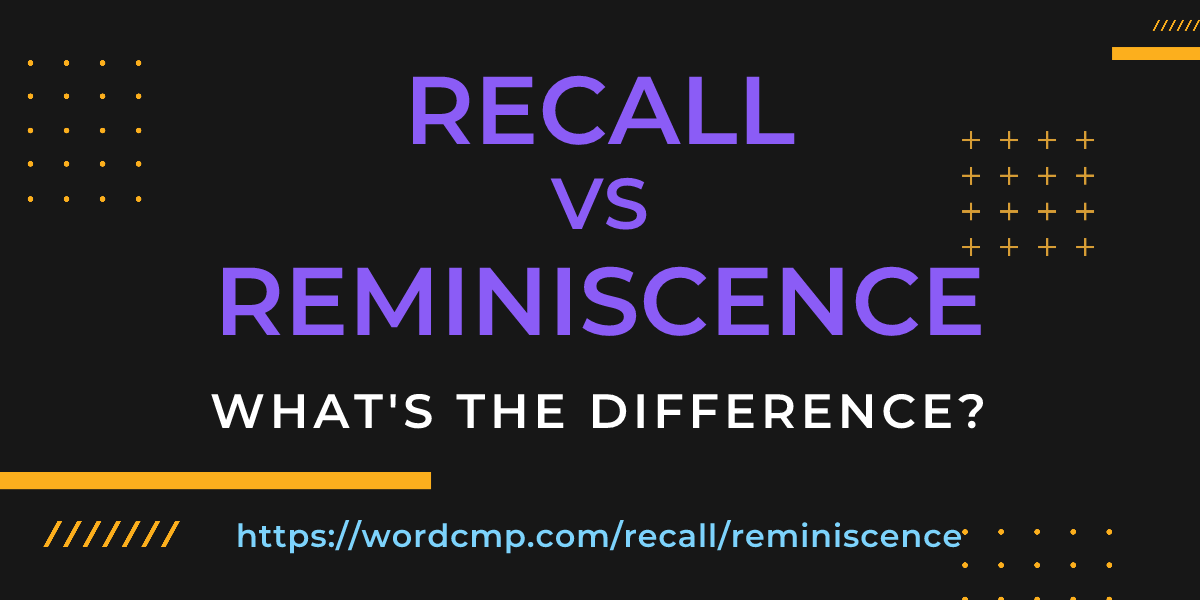 Difference between recall and reminiscence