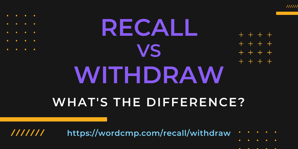 Difference between recall and withdraw