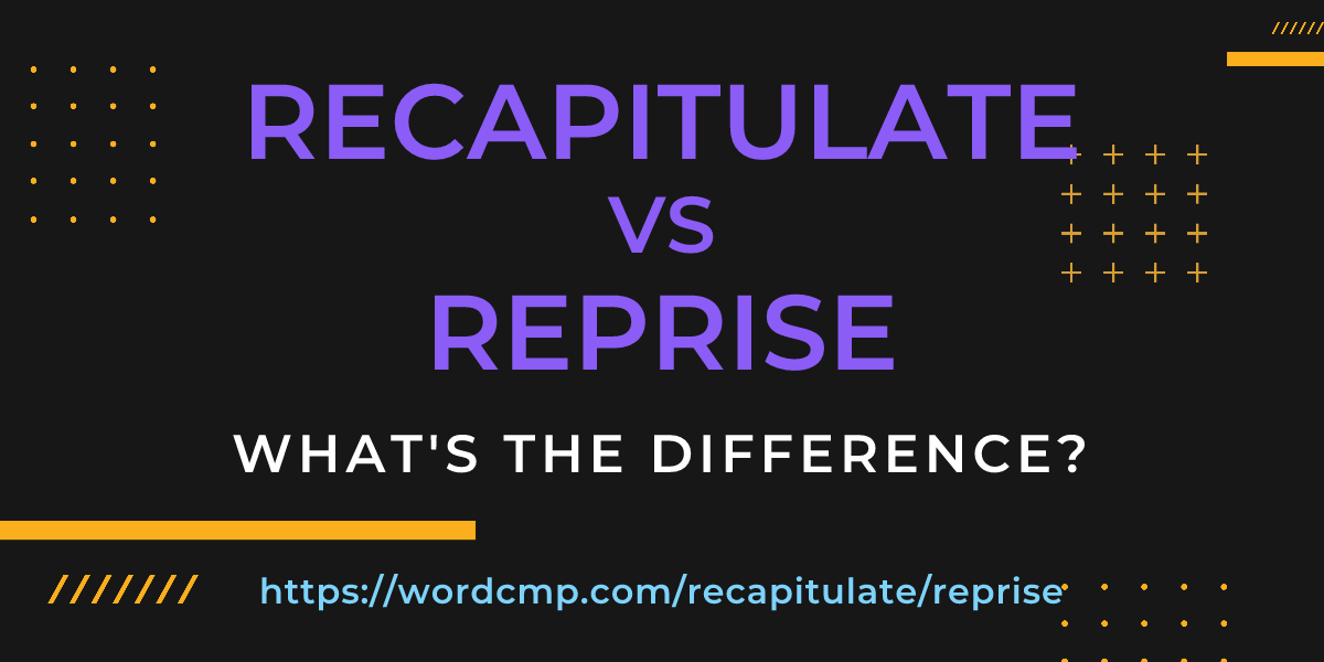 Difference between recapitulate and reprise