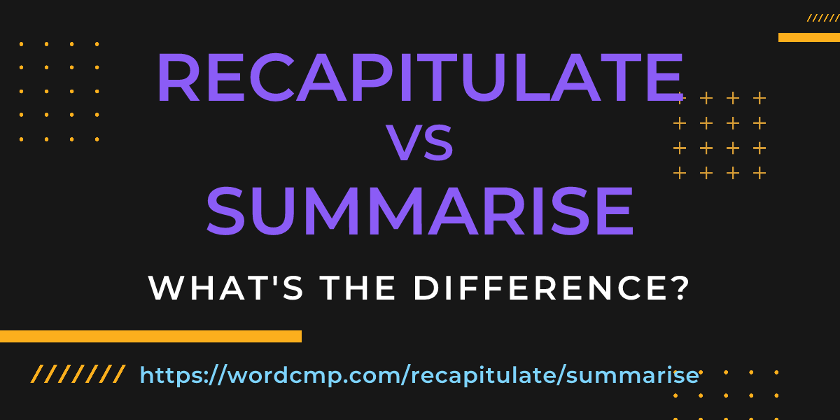Difference between recapitulate and summarise