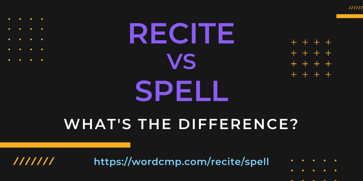 Difference between recite and spell