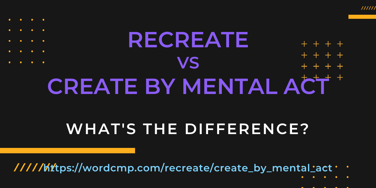 Difference between recreate and create by mental act