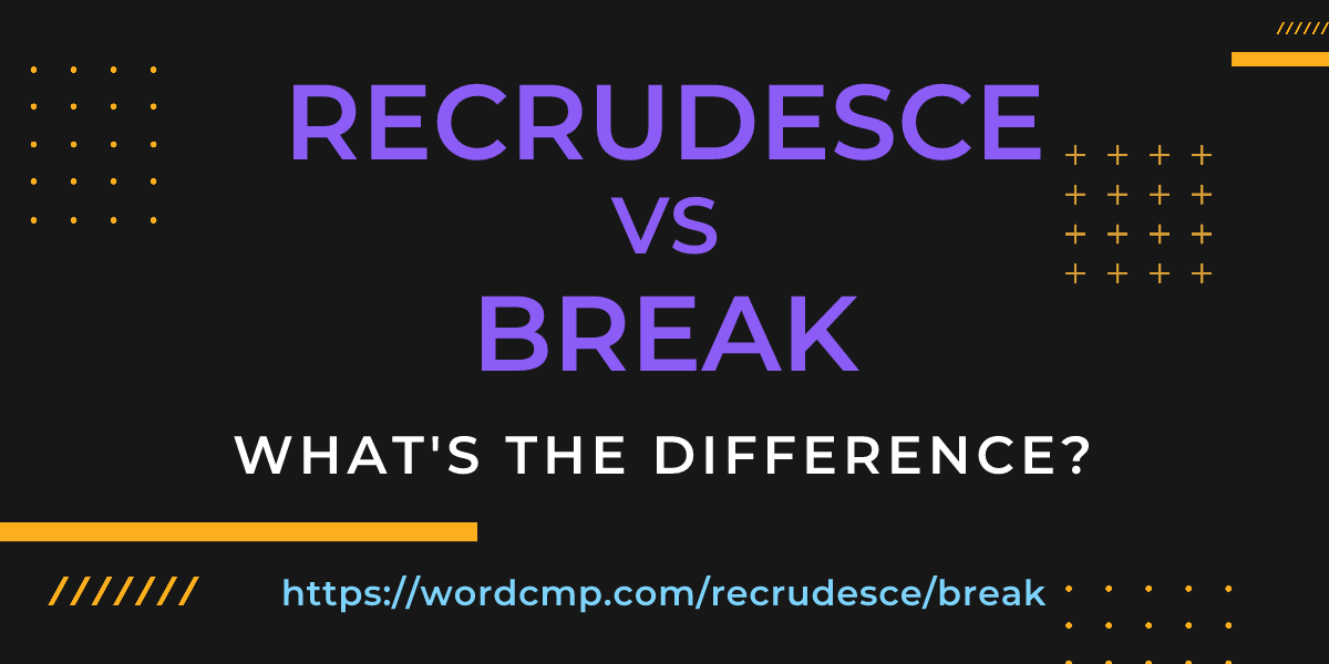 Difference between recrudesce and break