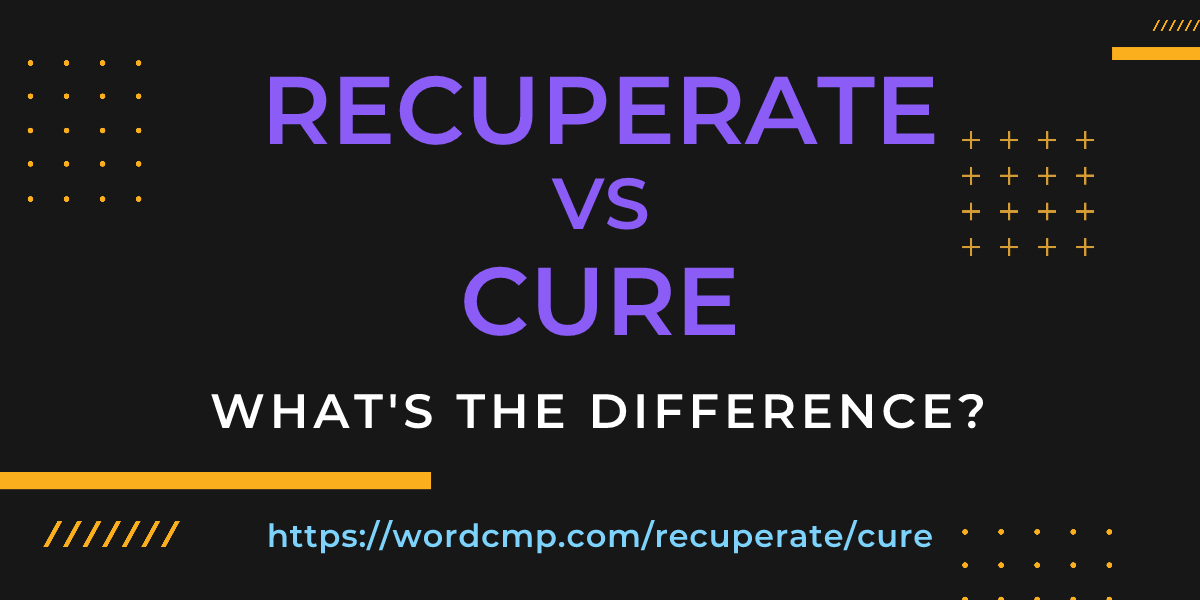 Difference between recuperate and cure