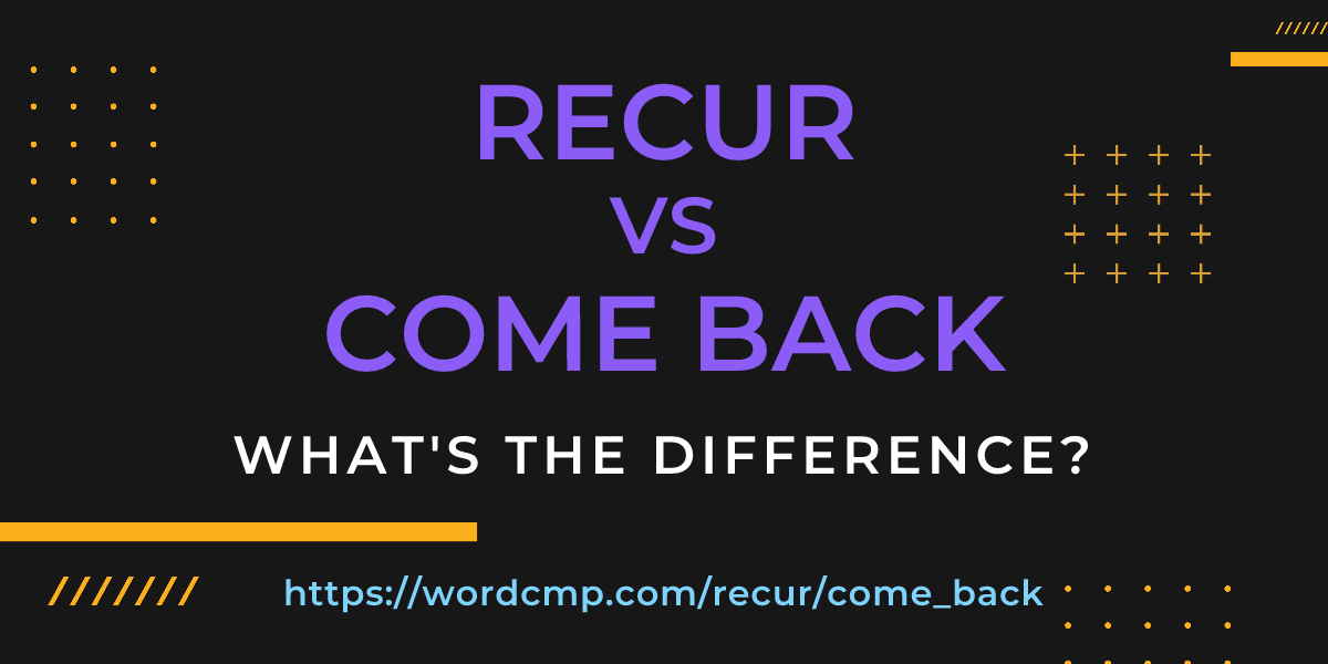 Difference between recur and come back