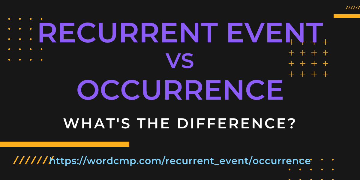 Difference between recurrent event and occurrence