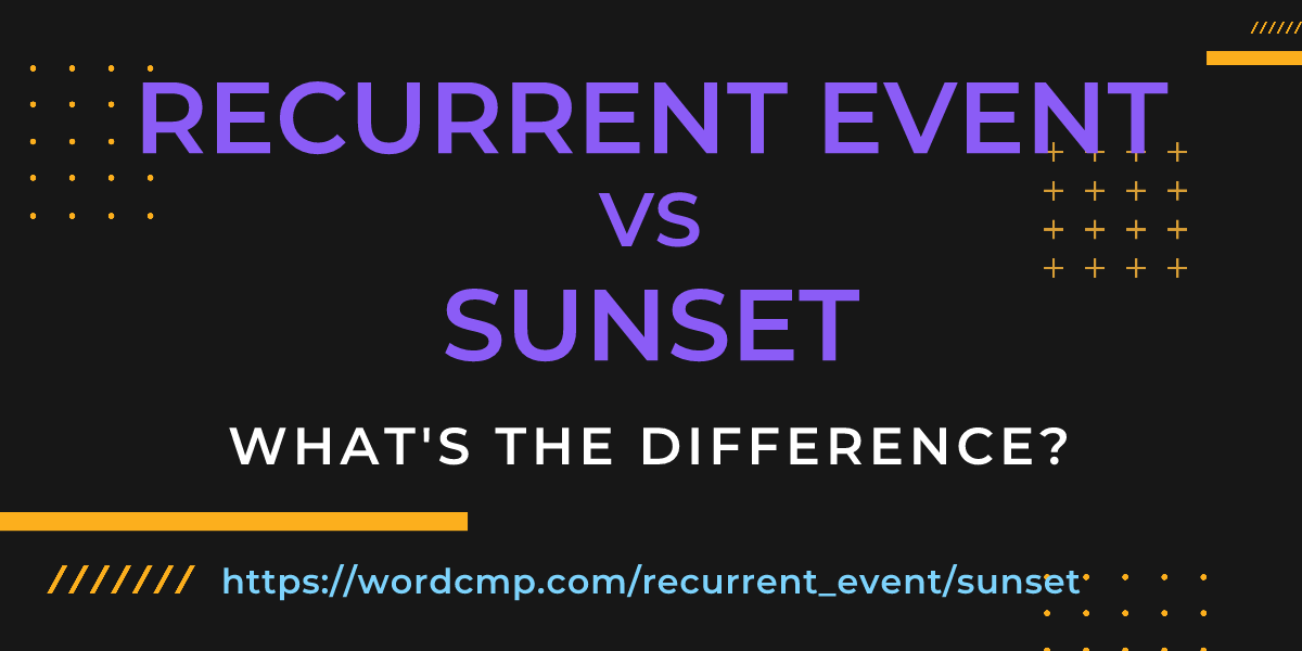 Difference between recurrent event and sunset