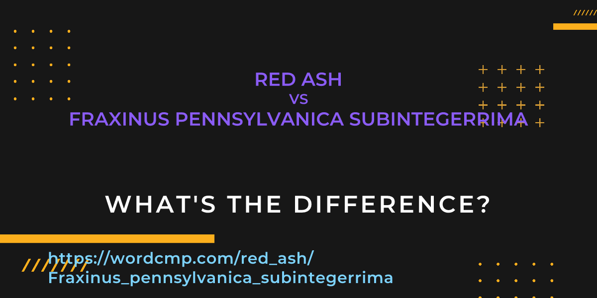 Difference between red ash and Fraxinus pennsylvanica subintegerrima