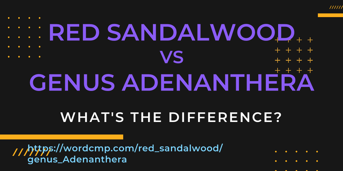 Difference between red sandalwood and genus Adenanthera