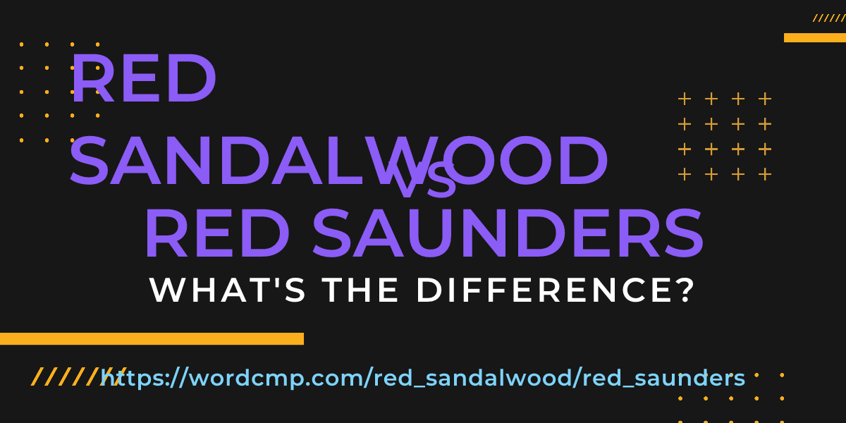 Difference between red sandalwood and red saunders