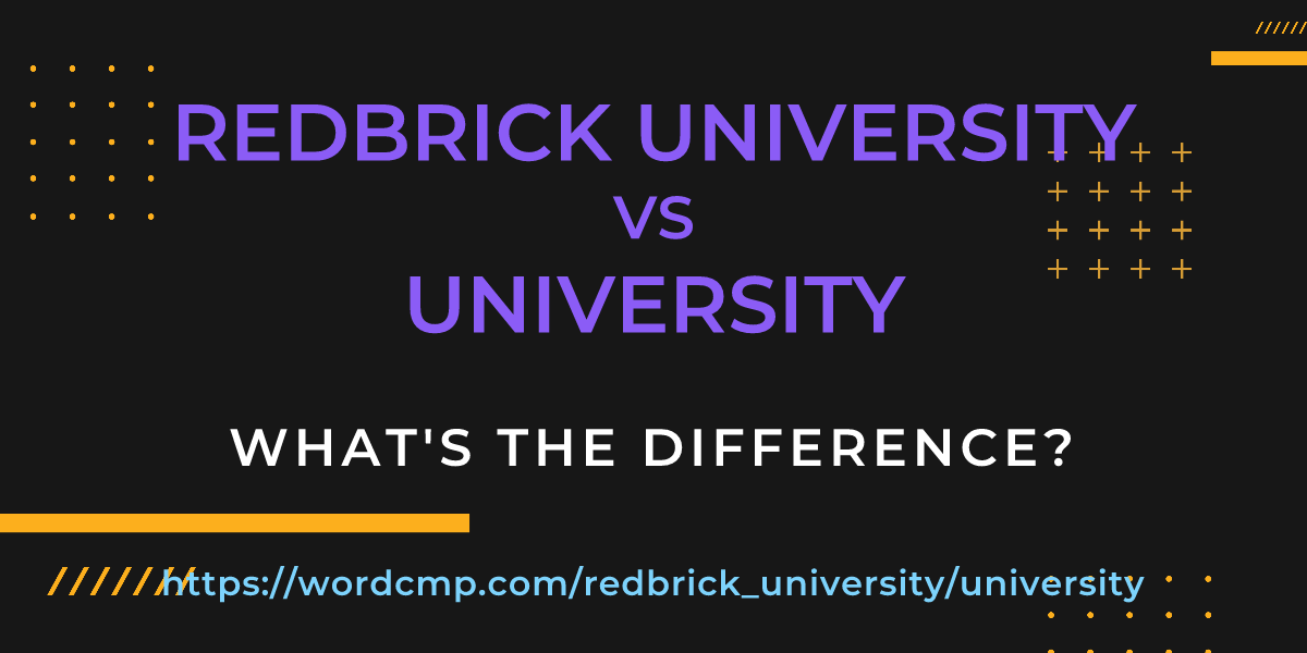 Difference between redbrick university and university