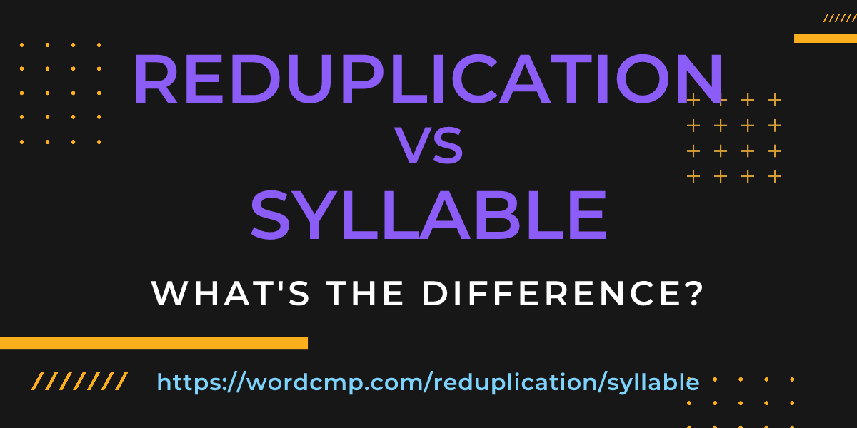 Difference between reduplication and syllable
