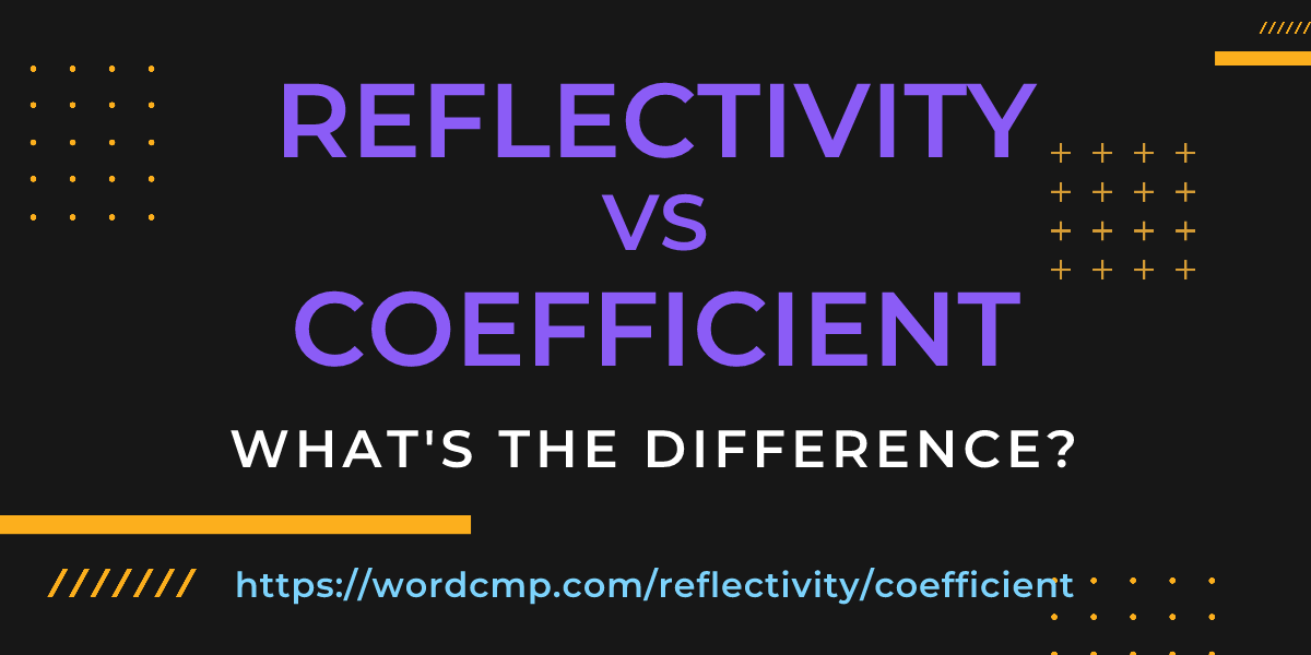 Difference between reflectivity and coefficient