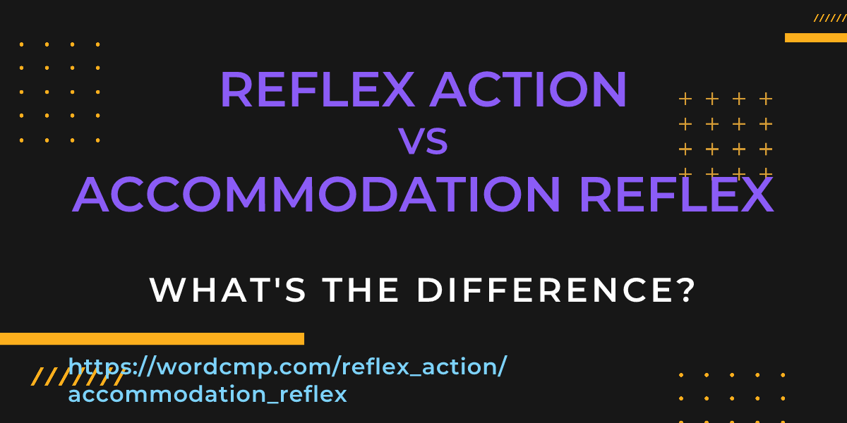 Difference between reflex action and accommodation reflex
