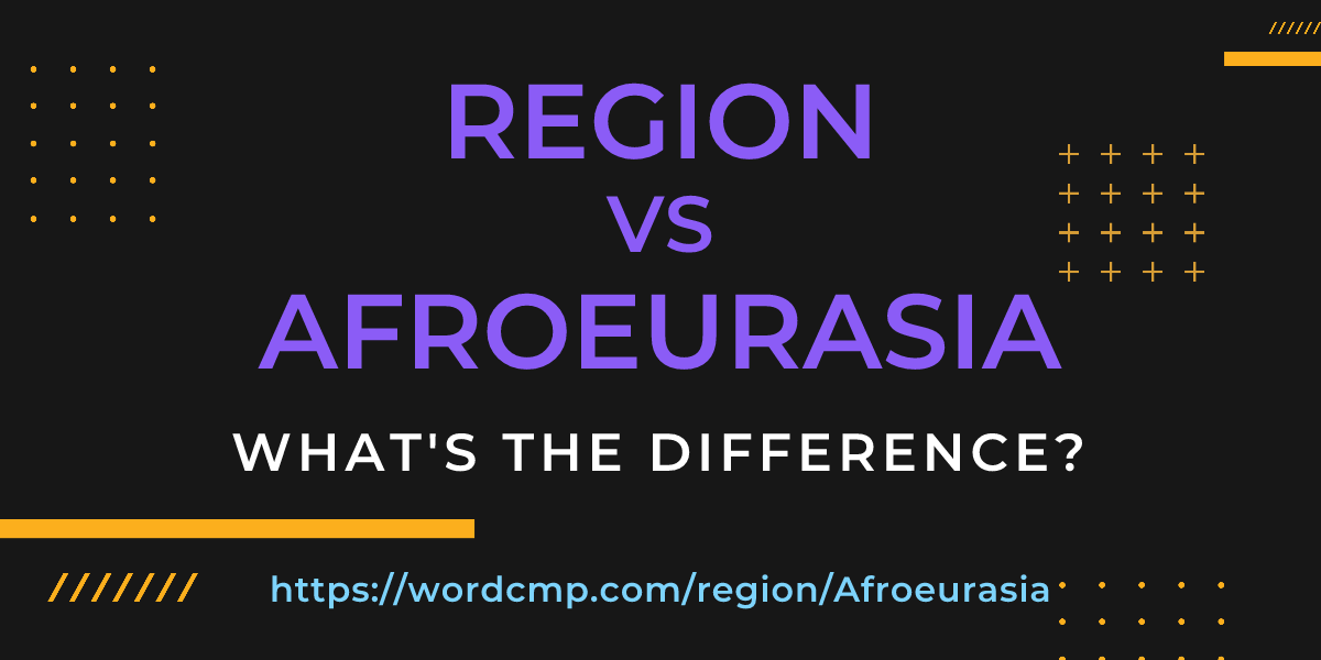 Difference between region and Afroeurasia