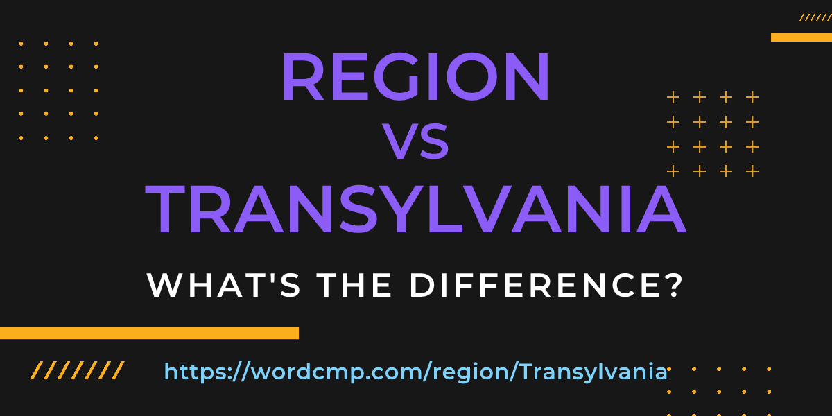 Difference between region and Transylvania