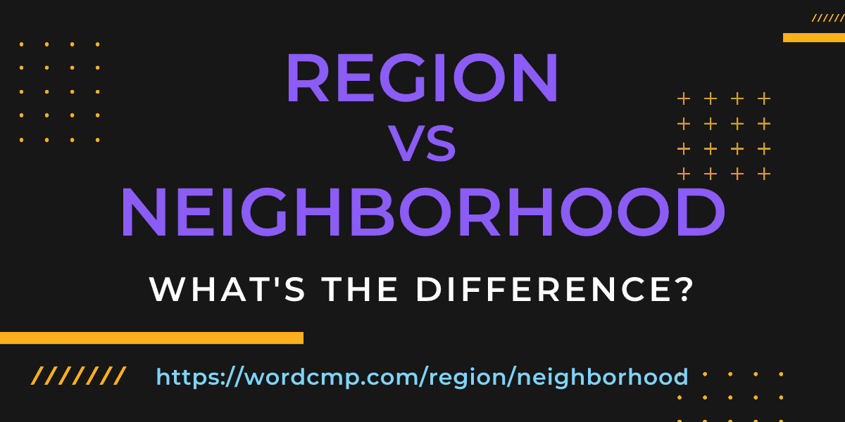 Difference between region and neighborhood