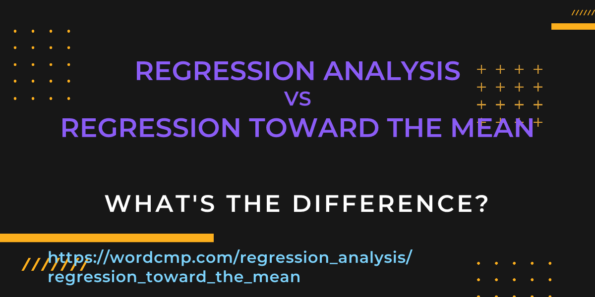 Difference between regression analysis and regression toward the mean