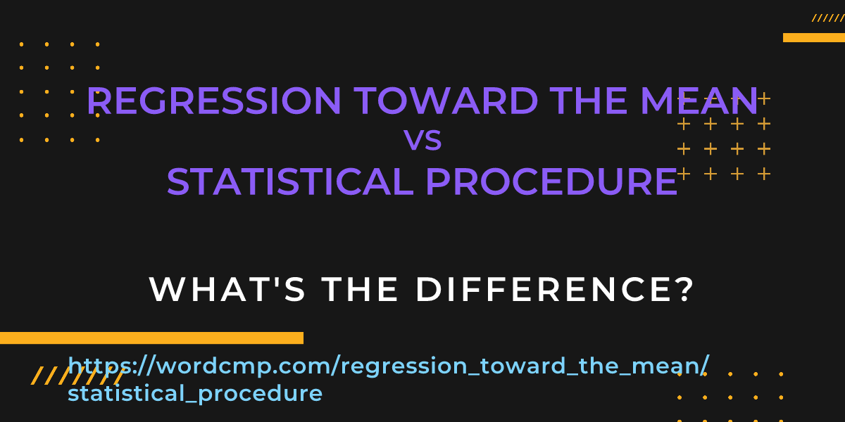 Difference between regression toward the mean and statistical procedure