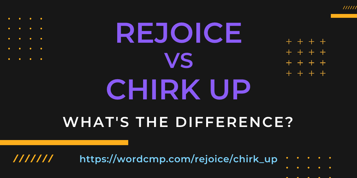 Difference between rejoice and chirk up