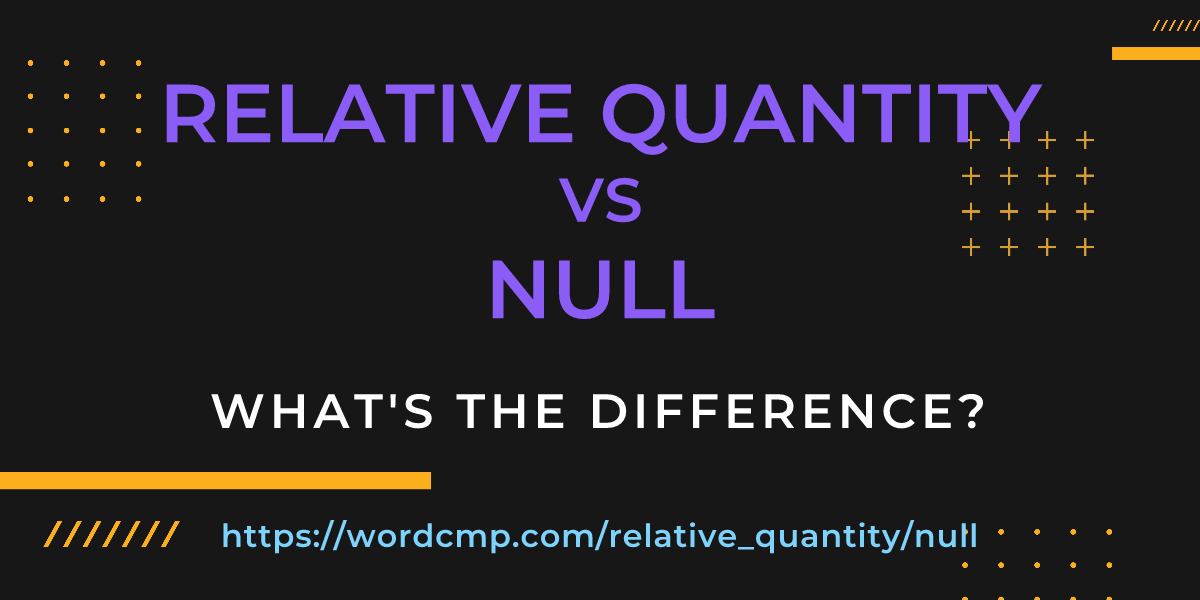 Difference between relative quantity and null