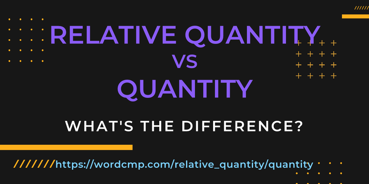Difference between relative quantity and quantity