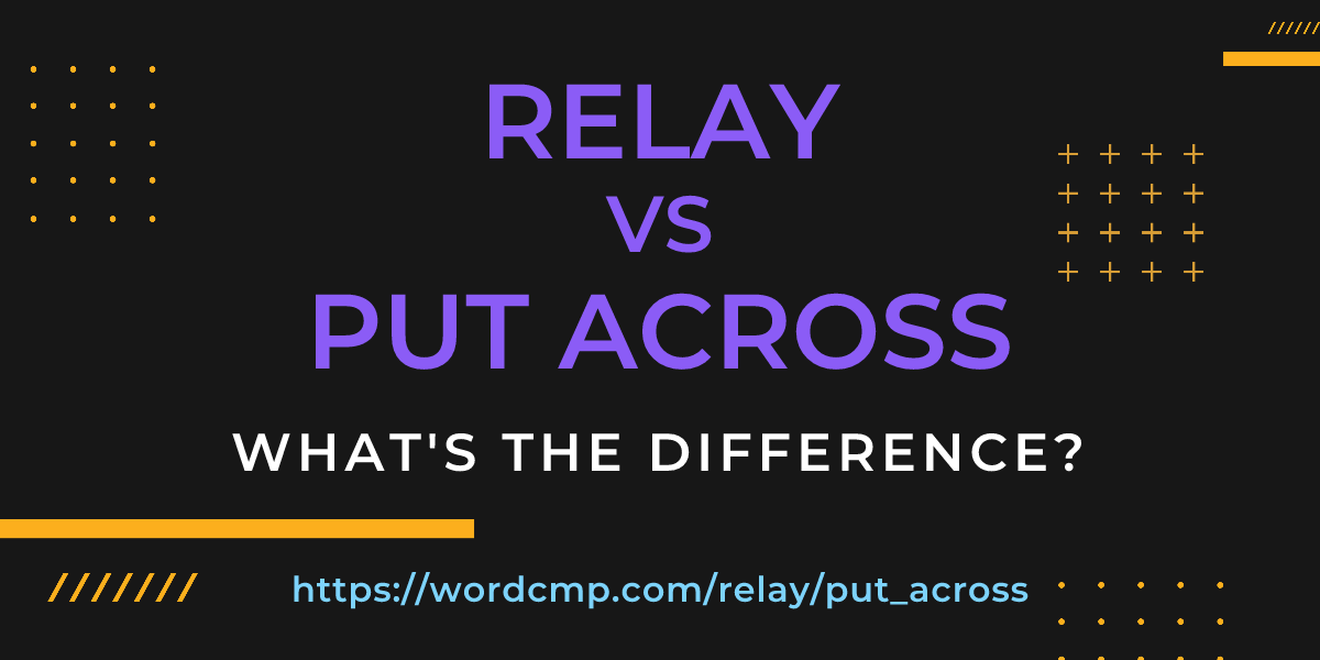 Difference between relay and put across
